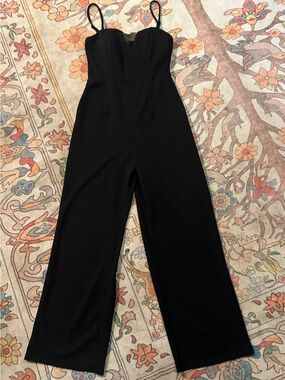Trixxi Black Wide-Leg Spaghetti Strap Jumpsuit